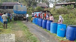 waiting poor villager in Andaman for Drinking Water